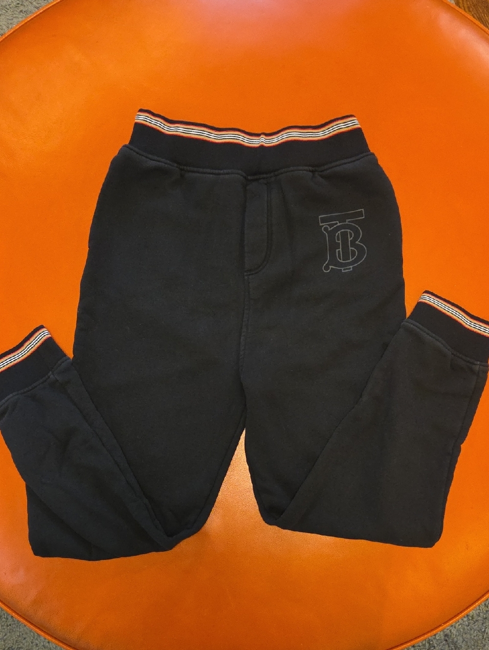 Burberry Black Kids Logo Trim Joggers
